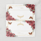 赤い花の蝶のキンバクサ 16歳の誕生日 プレイスカード (外部開封)