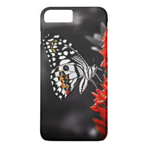 赤い花の蝶 iPhone 8 PLUS/7 PLUSケース
