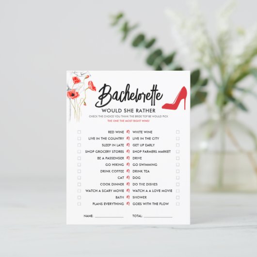 赤い花の高いかかと | Would She Game (スタンド正面)