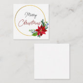 赤い花の高級メリークリスマスカード ノートカード (正面/裏面)