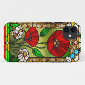 赤い花の鮮やかなステンドグラスアート Case-Mate iPhoneケース (裏面(横))