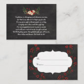 赤い花の黒板覆いの挿入物のブライダルシャワー無し エンクロージャーカード (正面/裏面)