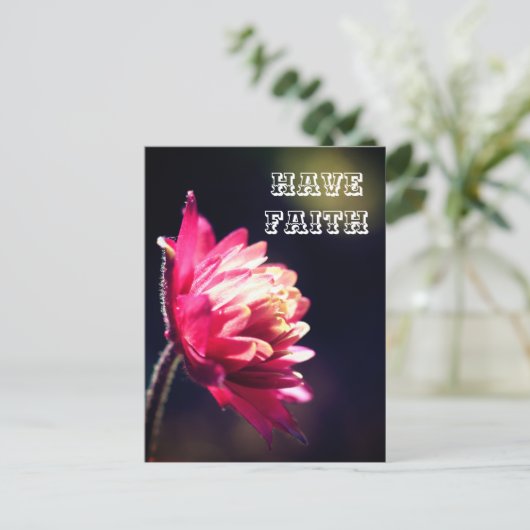 赤い花は信仰を持感動的つ ポストカード (スタンド正面)