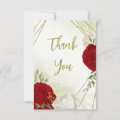 赤い花は緑葉 サンキューカード (正面)