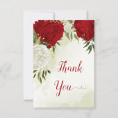 赤い花は緑葉 サンキューカード (正面)
