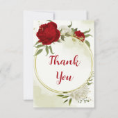 赤い花は緑葉 サンキューカード (正面)