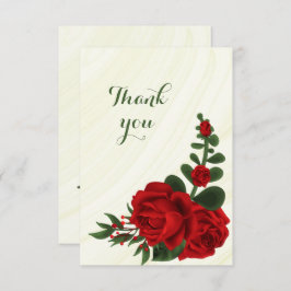 赤い花は緑葉 サンキューカード