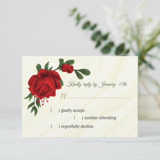 赤い花は緑葉 出欠カード (スタンド正面)