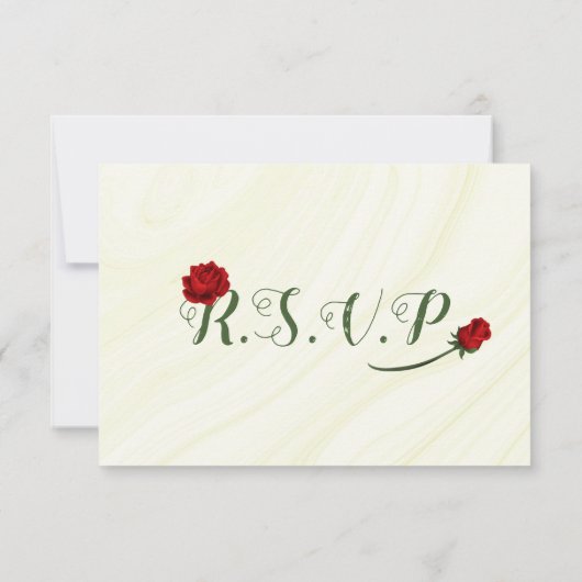 赤い花は緑葉 出欠カード (裏面)