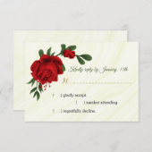 赤い花は緑葉 出欠カード (正面/裏面)