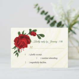 赤い花は緑葉 出欠カード