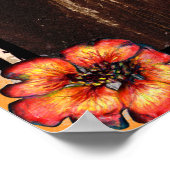 赤い花を咲かせた女性ベリーダンサー ポスター (角)