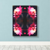 赤い花を太陽光フレームで オリジナル写真から作成 キャンバスプリント (インサイチュ (ウッドフロア))