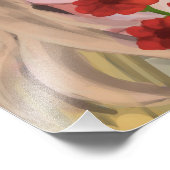 赤い花を手で描いたデジタルアートを持つ女の子 フォトプリント            (角)