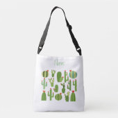 赤い花を持つサボテンの植物の盛り合わせThunder_Cove クロスボディバッグ (裏面)