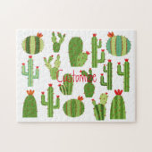 赤い花を持つサボテンの組み合わせ ジグソーパズル (横)