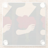 赤い花を持つ人 ガラスコースター (裏面)