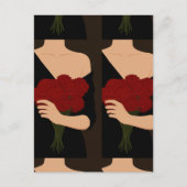 赤い花を持つ人 ポストカード (正面)