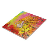 赤い花を持つ夜明けの妖精ファンタジー タイル (側面)