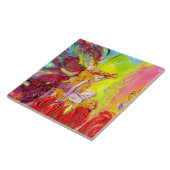 赤い花を持つ夜明けの妖精ファンタジー タイル (側面)