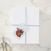 赤い花を持つ熱帯性花束。 ギフトタグ (より糸付き)