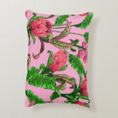 赤い花を持つ美し葉い熱帯緑の | アクセントクッション (裏面(縦))