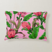 赤い花を持つ美し葉い熱帯緑の | アクセントクッション (裏面)