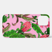 赤い花を持つ美し葉い熱帯緑の | Case-Mate iPhoneケース (裏面 (横))