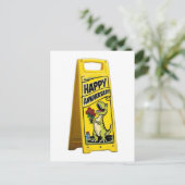 赤い花を持つT-Rex、ハッピーアニバーサリー ポストカード (スタンド正面)