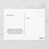 赤い花を持つT-Rex、ハッピーアニバーサリー ポストカード (裏面)