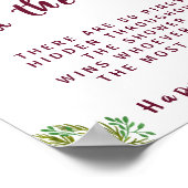 赤い花を見つけるリングや輪ブライダルシャワーゲームサイン ポスター (角)