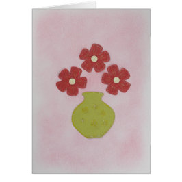 赤い花を誕生日のために緑の花瓶にパーソナライズ