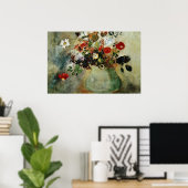 赤い花オディロン・リドンの花 ポスター (ホームオフィス)