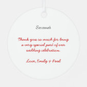 赤い花ガウン花嫁クリスマスオーナメント メタルオーナメント (裏面)