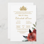 赤い花キンセアニェラ 招待状 (正面/裏面)