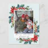 赤い花クリスマス松の針のメッセーおもしろいジ ポストカード (正面)