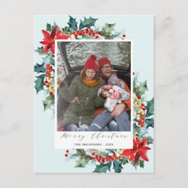 赤い花クリスマス松の針のメッセーおもしろいジ ポストカード