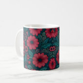 赤い花グラフィックデザイン コーヒーマグカップ (正面左)