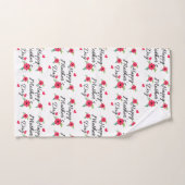 赤い花ハートハッピーマザーズ日風呂タオルセット バスタオルセット (ハンドタオル)