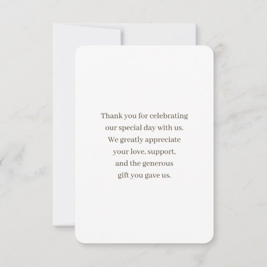 赤い花バラ。夏のシックでエレガントな結婚式 サンキューカード (裏面)