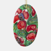 赤い花ファンタジー セラミックオーナメント (右)