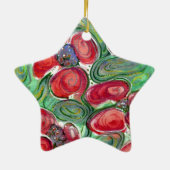 赤い花ファンタジー セラミックオーナメント (裏面)