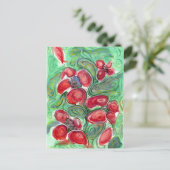 赤い花ファンタジー ポストカード (スタンド正面)