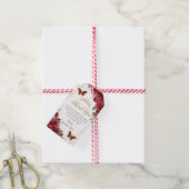 赤い花フローラキンセアニェラ蝶カンス ギフトタグ (より糸付き)