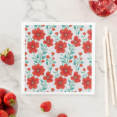 赤い花フローラ継ぎ目なしパターン (インサイチュ)