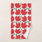 赤い花フローラ バスタオルセット (ハンドタオル)