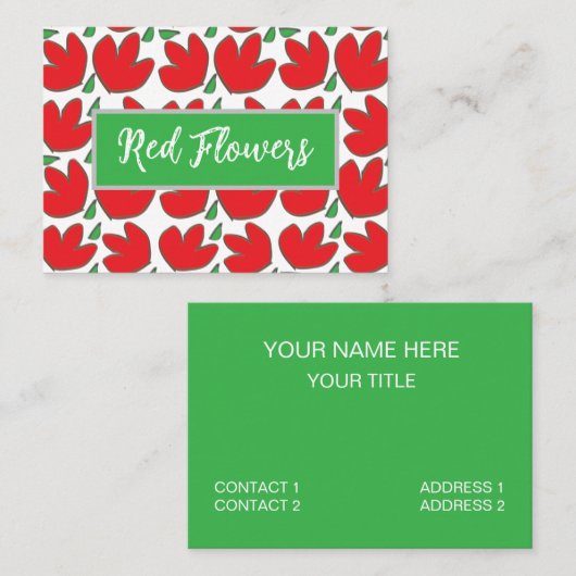 赤い花フローラ 名刺 (正面/裏面)