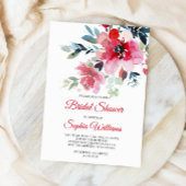 赤い花ブライダルシャワー招待 招待状