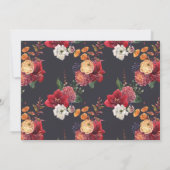 赤い花ホットエアバルーン赤ちゃんシャワーブランチ 招待状 (裏面)