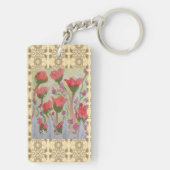 赤い花ホワイトフェンス2 キーホルダー (裏面)